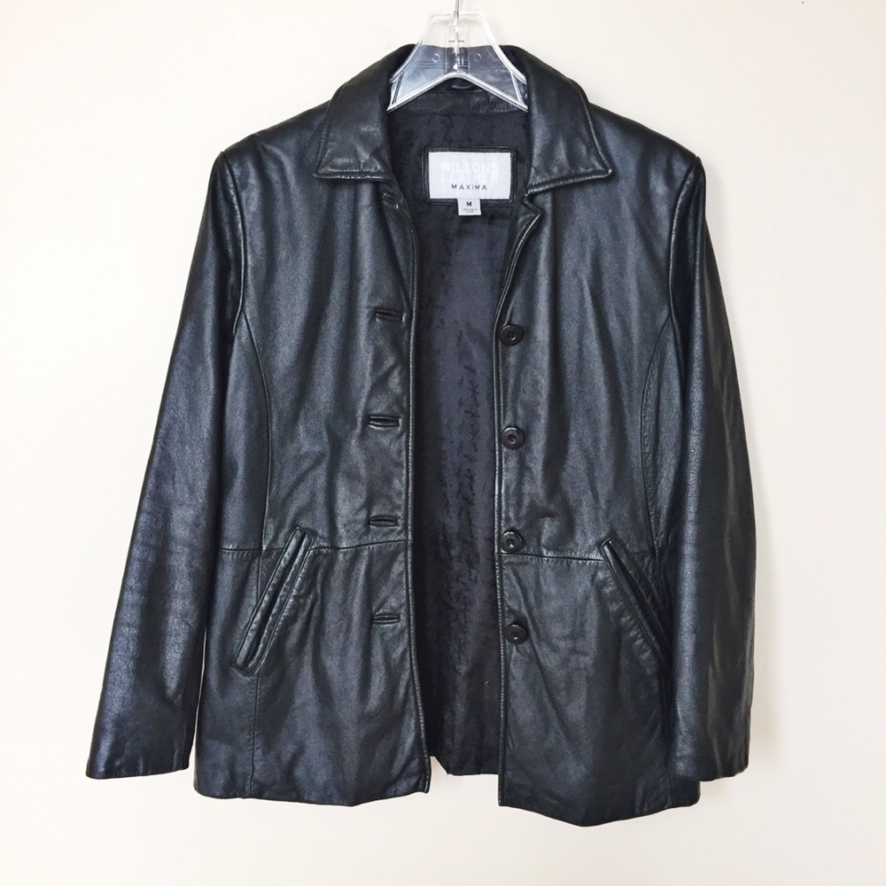 Wilsons Leather Maxima Button Down Lined Jacket - image 1